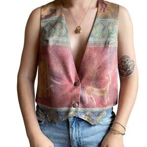 Vintage 90s Womens Handmade Maruca Design Boulder Colorado Safari Vest Sz M